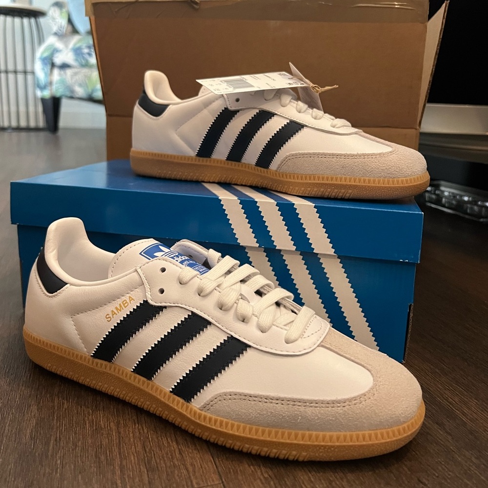 ADIDAS SAMBA OG WHITE NIGHT INDIGO GUM (size U.S. Men’s 7)